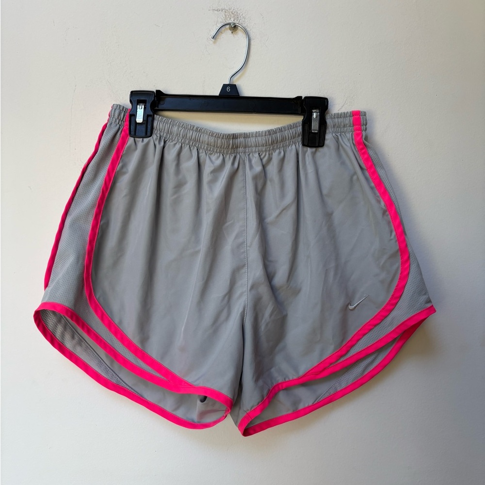 Nike Silver and Pink Athletic Shorts